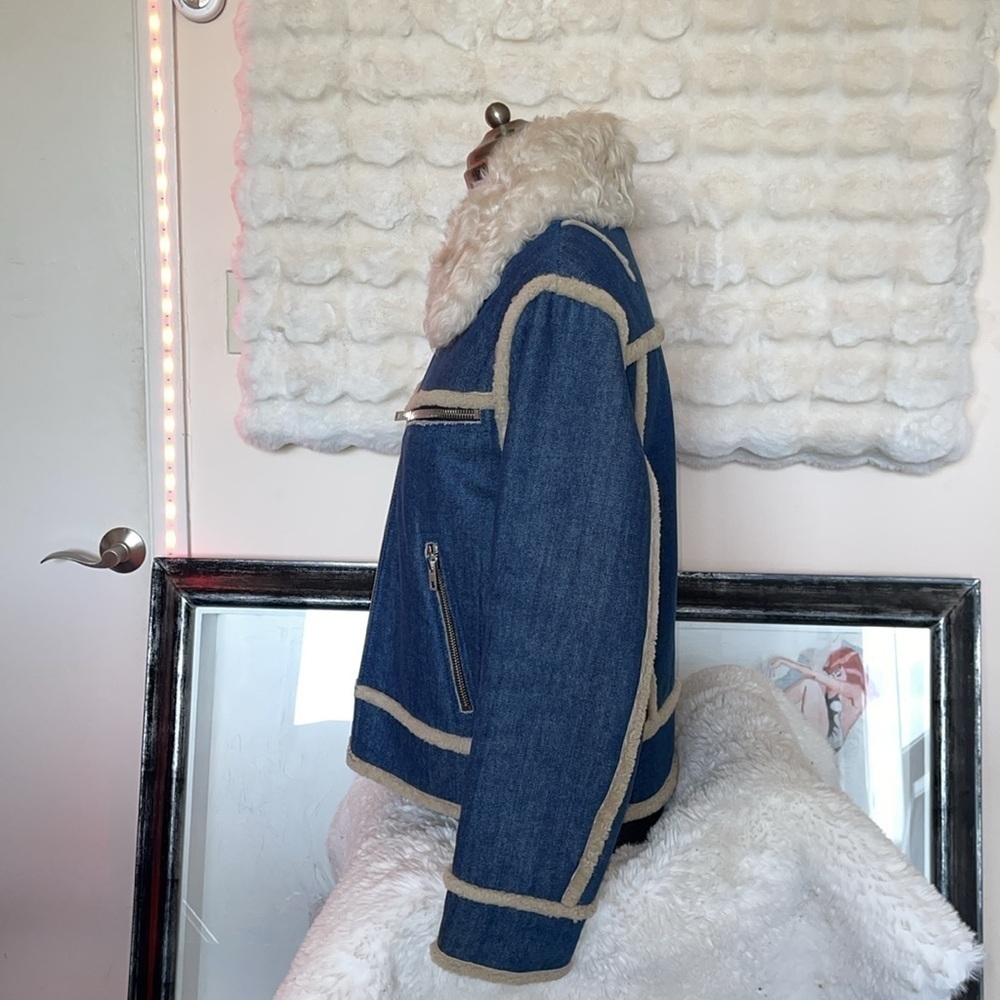 Rag & Bone shearling and denim jacket 100% real shearling internal and external - Picture 4 of 14